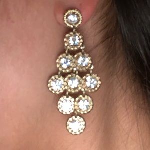 Gold and diamond chandelier earrings